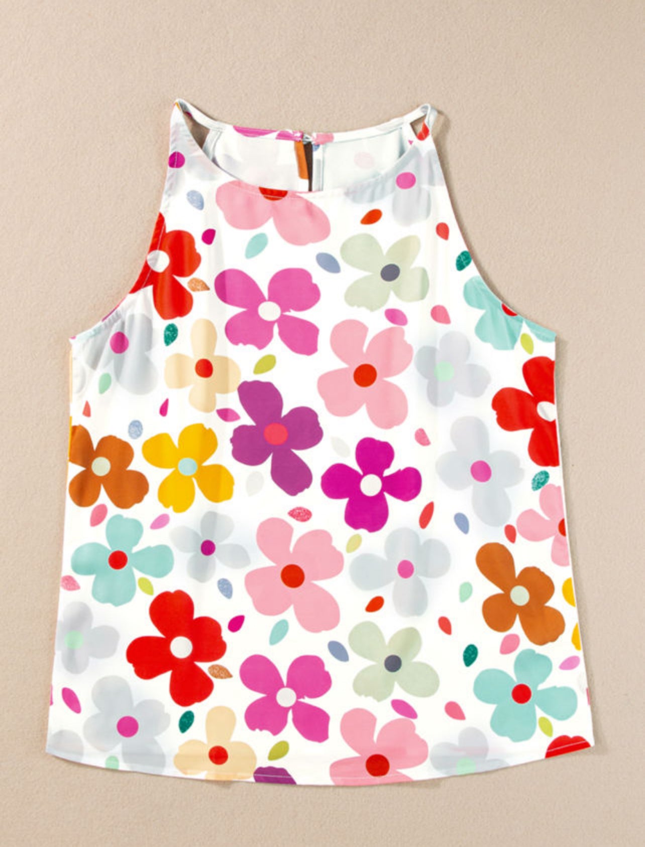 Floral Splash Sleeveless Top