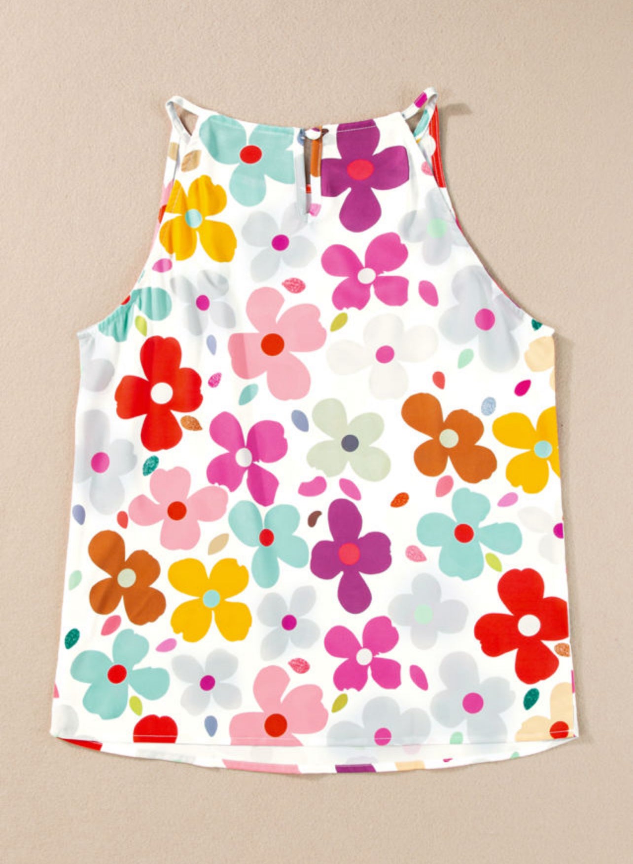 Floral Splash Sleeveless Top