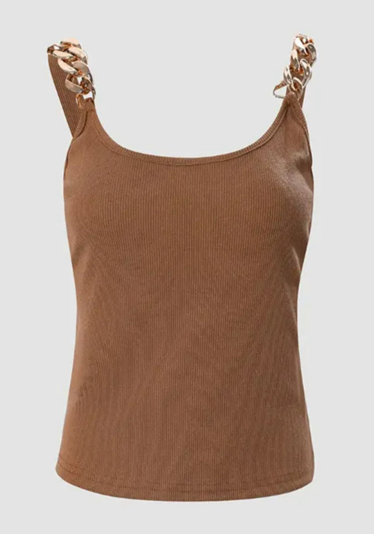 Chain Strap Ribbed Tank