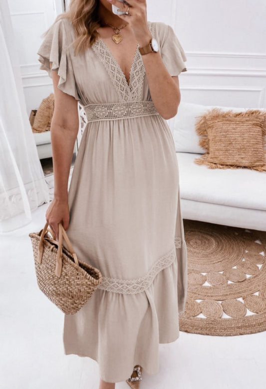 Lace Detail Maxi Dress