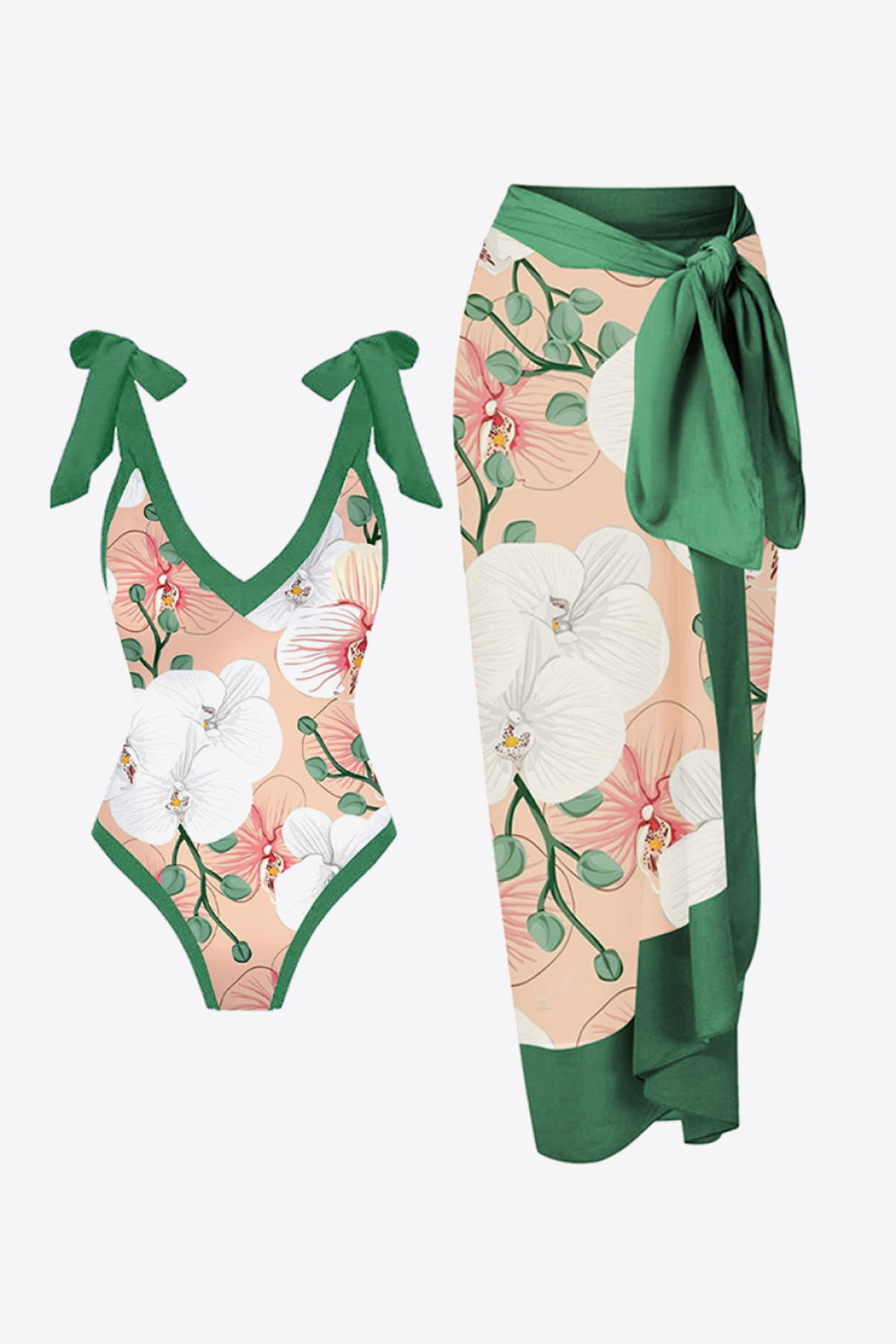 Floral Green Swim Set