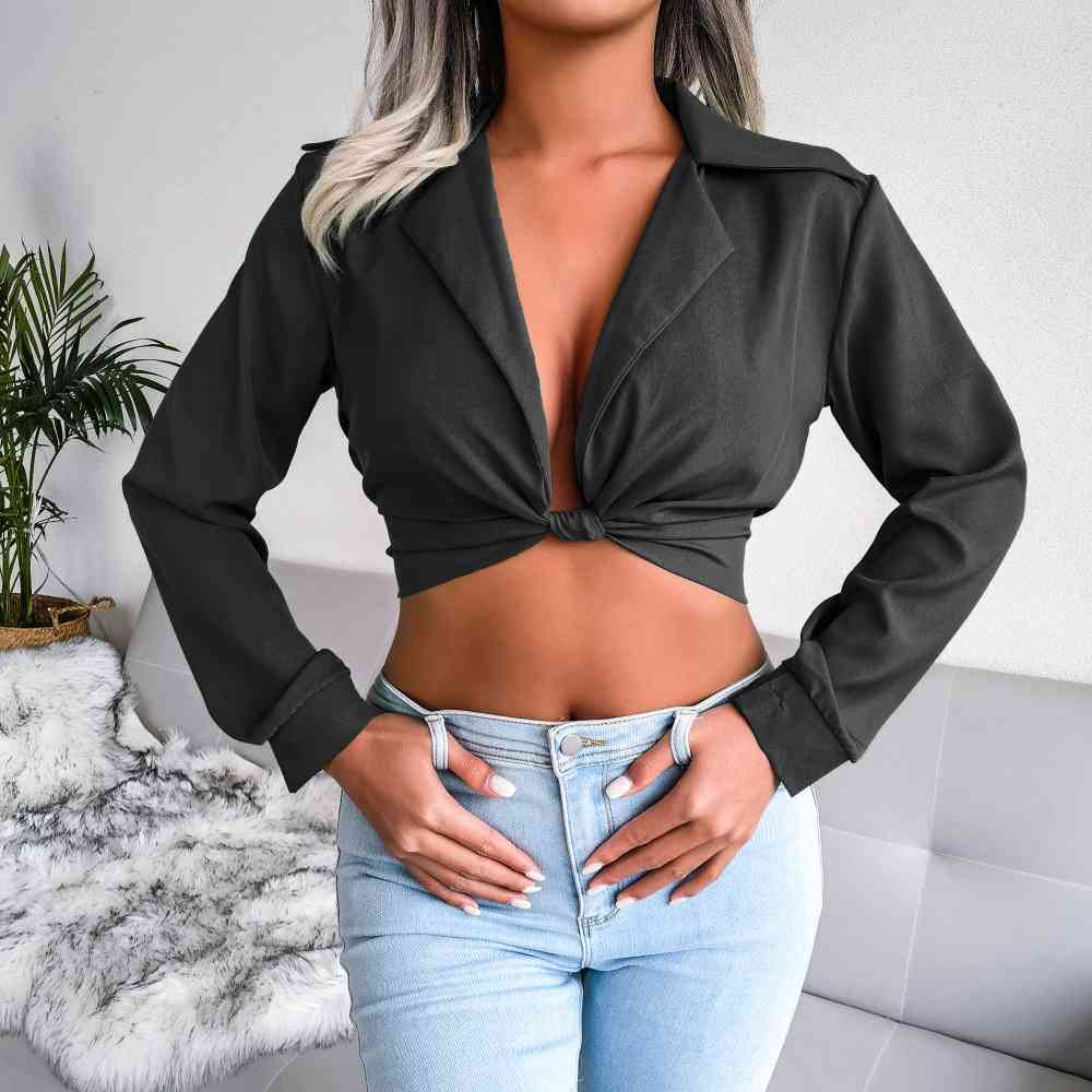 Collar Crop Top