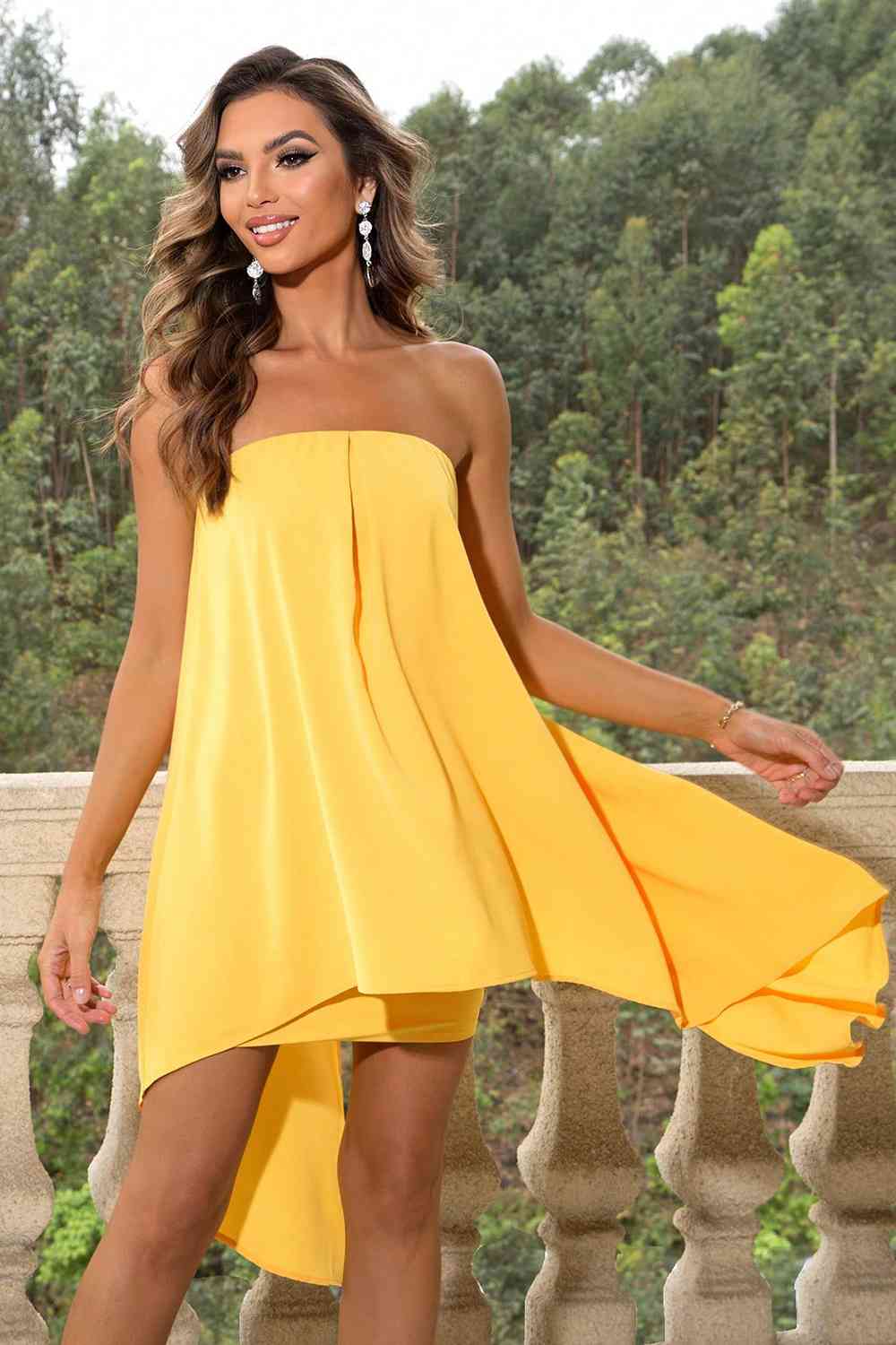 Strapless Slit Dress