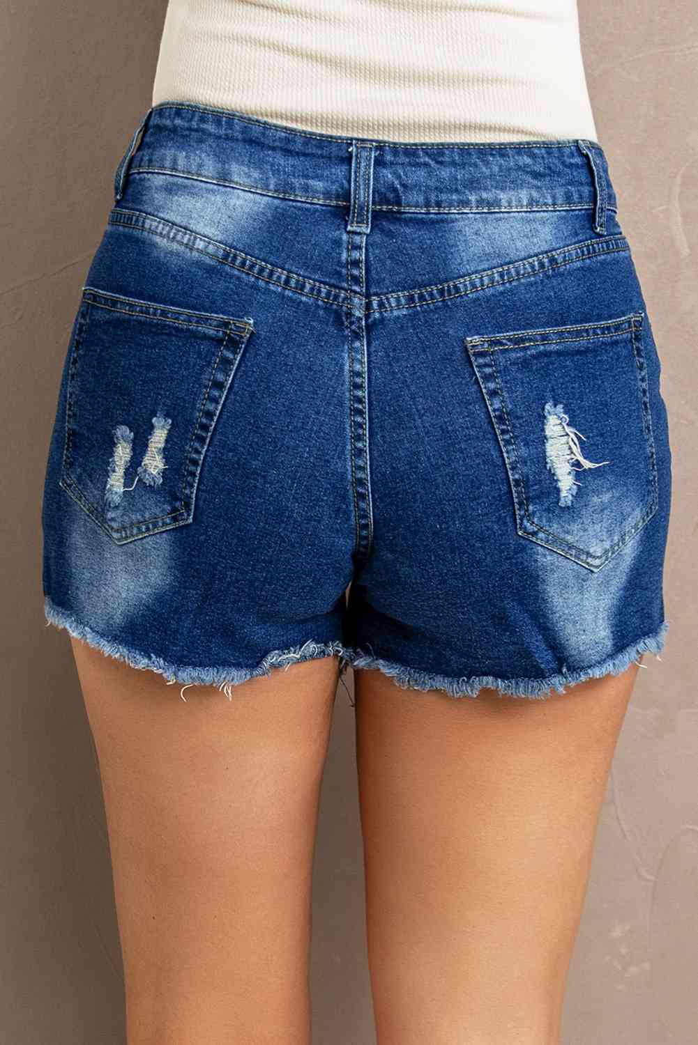 Distressed Denim Shorts