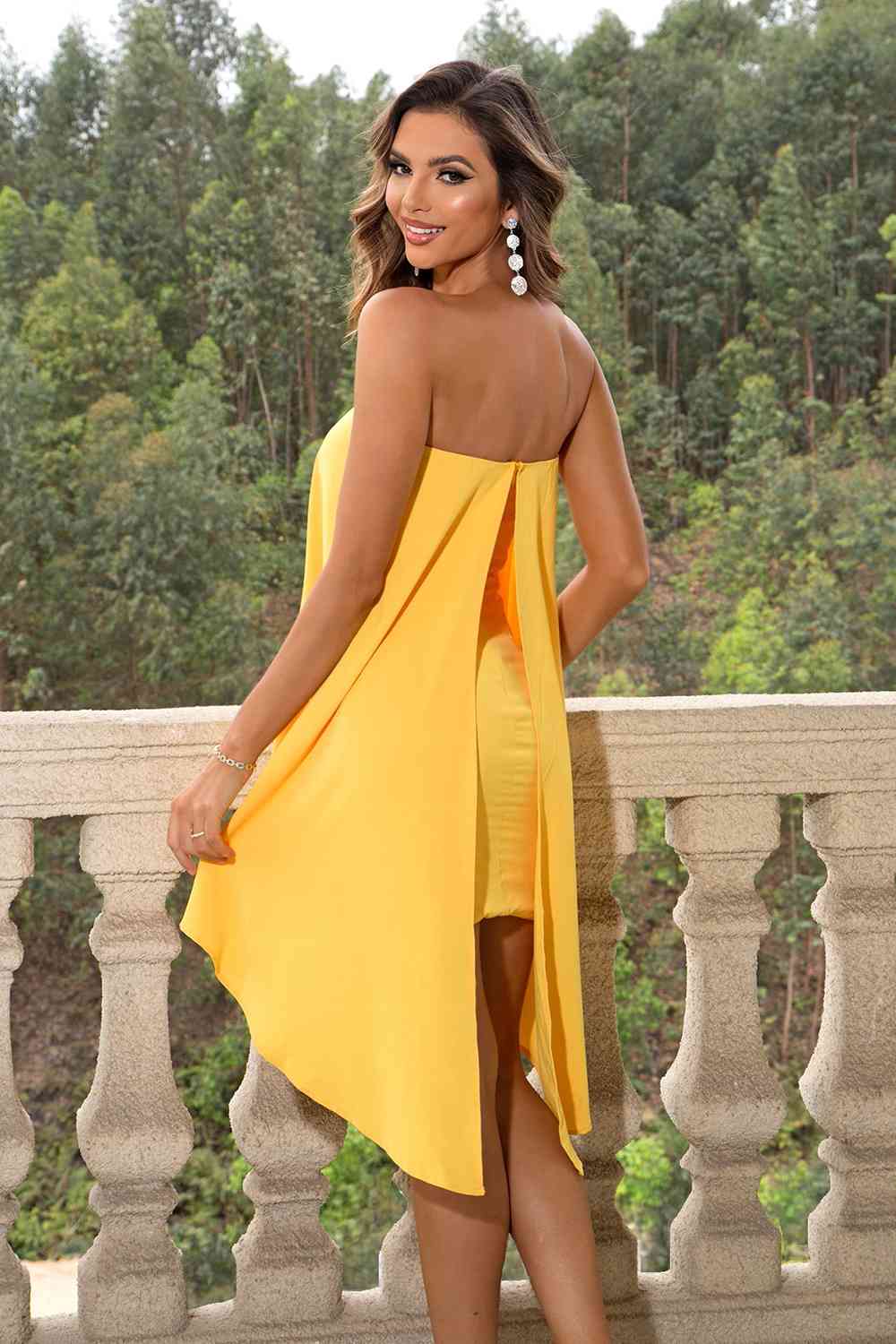 Strapless Slit Dress