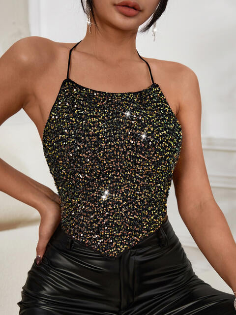 Sequin Halter Cami